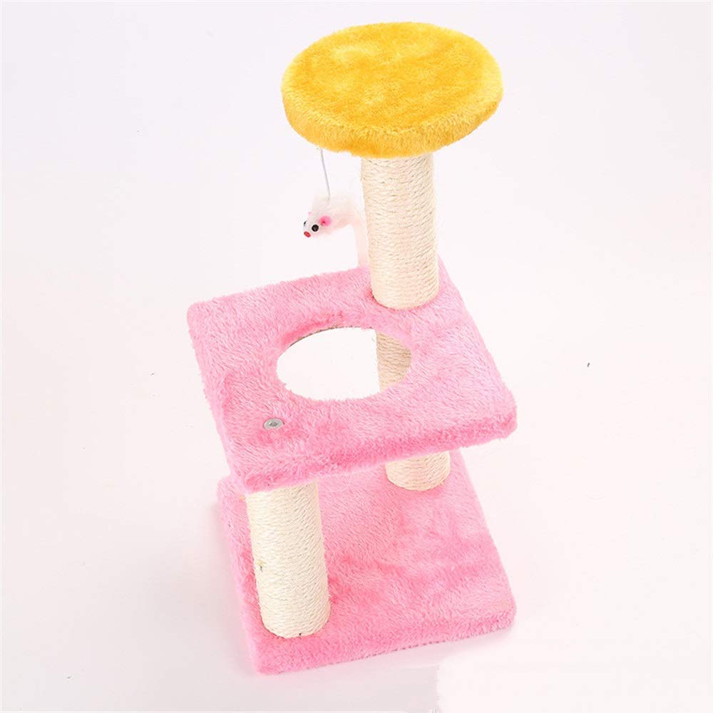 el Gato Y el Gato en el Tercer Piso Del Apartamento Del Gatoarran Al Gato Y el Gato Mascota Sube a la Torre Del Gato. el Gato Sube a la Torre Del Gato./Pink/19.5 * 19.5 * 40Cm