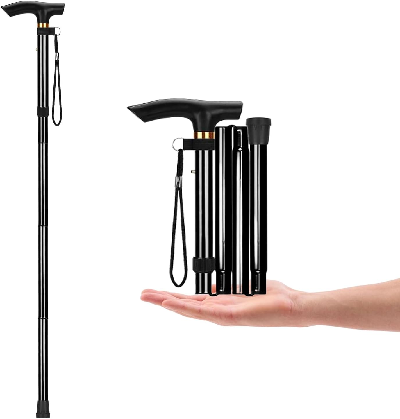 Aluminum Alloy Walking Sticks & Foldable Anti-Slip Hiking Stick – Length Adjustable for Elderly Aluminum Alloy Walking Sticks & Foldable Anti-Slip Hiking Stick – Length Adjustable for Elderly