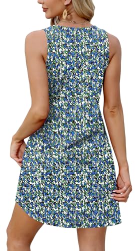Image of XIEERDUO Summer Dresses for Women 2026 Beach Vacation Clothes V Neck Button Sundresses with Pockets