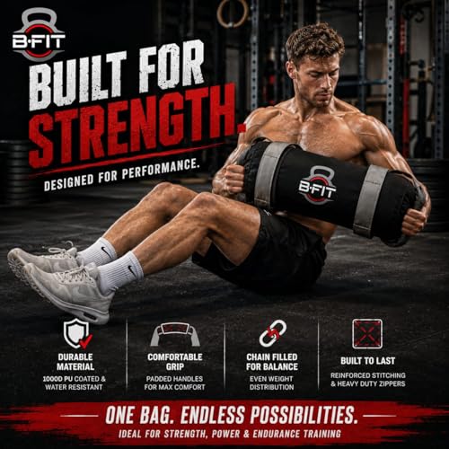 Image of B Fit Upgraded Bulgarian /Round Training Bag for Fitness Gym Training, Cross fit, Wrestling, Judo, Grappling, MMA, Full Body Workout. (Round Training Bag, 25 Kg)