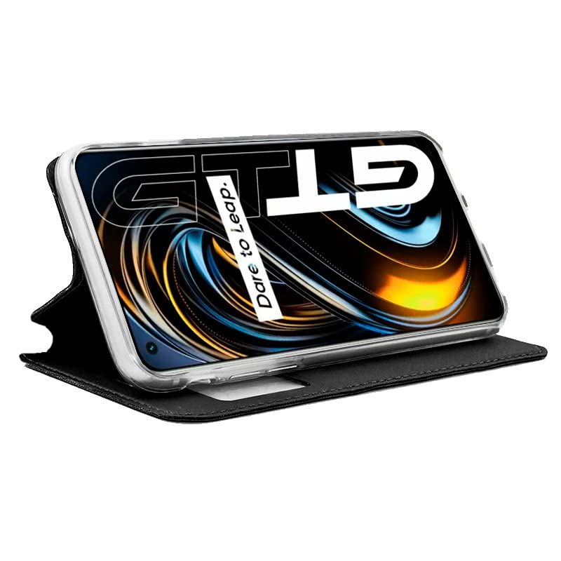 Housse Cool Flip Cover Realme GT 5G eviter rayures ecran noir - 2