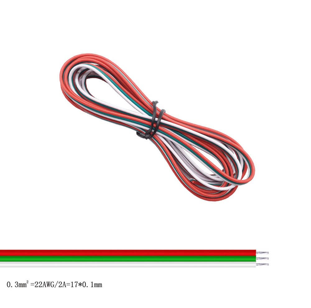 cable eléctrico Cable de tira de Led de 2/3/4/5/6 pines, 22AWG, 10m/20m/50m/100m, Cable eléctrico, Cable rojo y negro para WS2812B WS2811 SK6812 5050 2835 5730 ( Color : 3Pin Led Wire , Size : 100m )