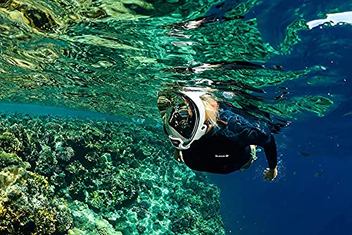 Ocean Reef - Aria Qr + Quick Release Snorkeling Mask - Full Face Snorkeling Mask - 180 Degree Underwater Vision - 5 Colors And 3 Sizes - White Color - Size S/M #TOP4
