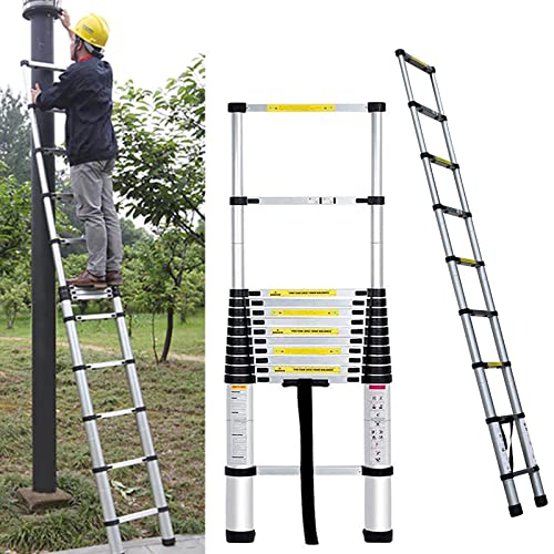 Échelle télescopique en aluminium 5 m avec 13 échelons - Robuste - Échelle télescopique - 5 m - Charge maximale : 150 kg - EN131