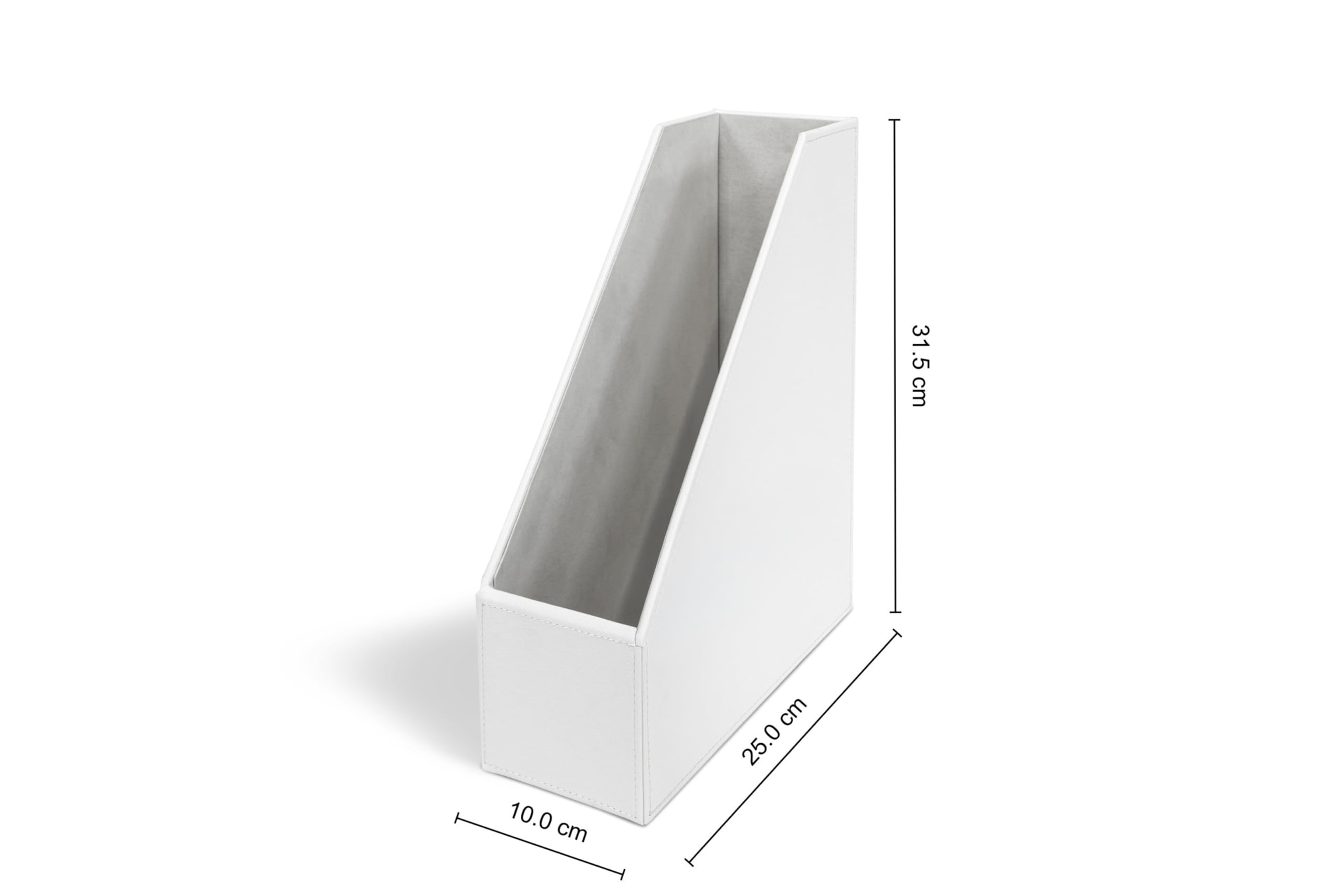 OSCO WPUMR1 Faux Leather Magazine Rack - White