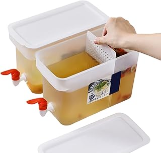 LIZHILIAN Lodówka zimny czajnik z kranem w lodówce duża pojemność przenośny PP zimny czajnik owocowy czajniczek lemoniada wiadro