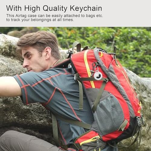 Image of Tobfit Air Tag Holder, Airtag Keychain Holder, Anti-Scratch, Twist Lock Design, Air tag Case with Metal Key Chain Ring - AirTag Accessory for Kids, Keys, Pets, Luggage, & More, Transparent