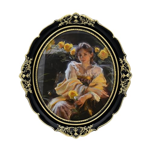 Kaolituis 10x12 Picture Frame Baroque Oval Frame 10 x 12 Wedding Picture Frames Fit Picture 10 by 12 in Gold for Wall and Tabletop Display