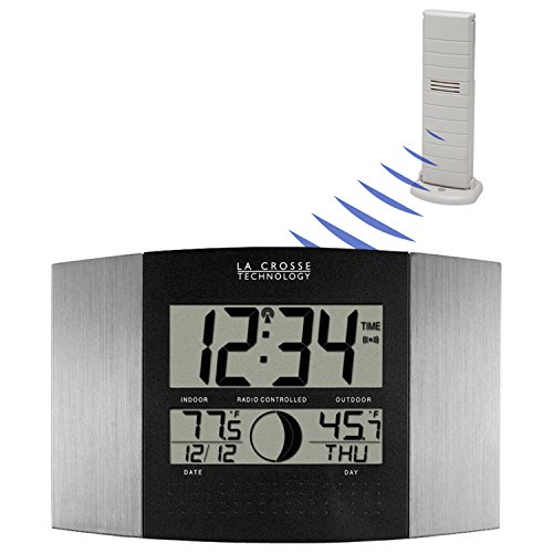 La Crosse Technology WS-8117U-IT-AL Atomic Wall Clock with Indoor/Outdoor Temperature - Thumbnail 5