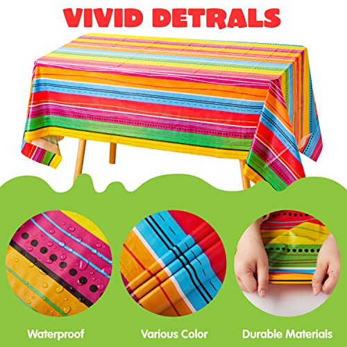 Image of JOYIN 6 pcs Cinco De Mayo Printed Plastic Tablecover w /Multi Color Style (54 x 108 INCHES) for Fiesta, Taco Night, Birthday, and Mexican Themed Party (Pack of 2)