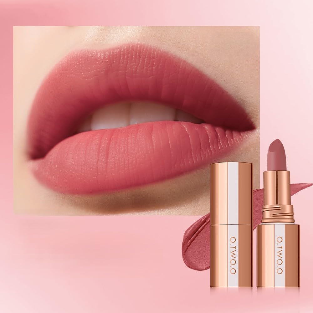 Matte Lipstick – Long-Lasting Waterproof Lip Stick, Smudge-Proof, Highly Pigmented Velvet Lip Tint for Women, Makeup Essential (#N02 GUAVAKE)