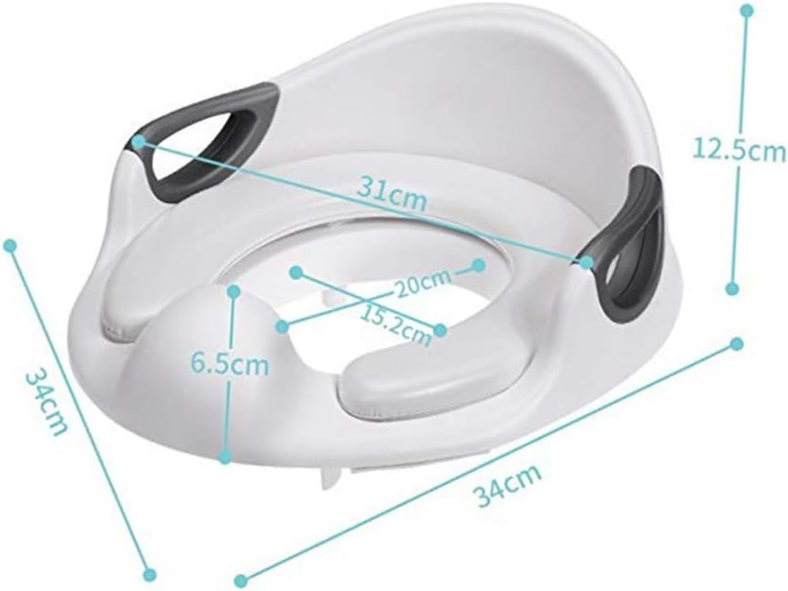 BESPORTBLE Large Toilet Trainer Seat with PU Material Double Handrail Design High Urine Barrier for Boys and Ages Easy to Clean White Toilet Training Seat