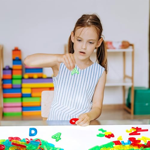 Bbiamsleep 67 Pcs Plastic Practice Set Transparent Letters and Numbers - Uppercase & Lowercase Letters, Numbers & Symbols - Colorful, Educational Set for Kids Ages 3+