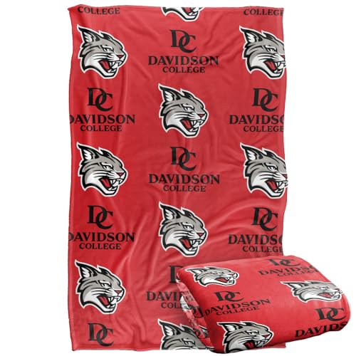 Davidson College Blanket, 36"x58" Logo Pattern, Silky Touch Super Soft Throw Blanket