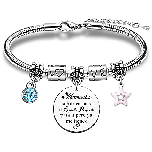 Hermana Pulsera Aprecia Regalo CumpleañOs Mujeres Adolescentes Divertidas GraduacióN Inspiradora JoyeríA Recuerdo Navidad DíA Familia Presente Brazalete Amuleto Estrella Hermanas PequeñAs Medianas