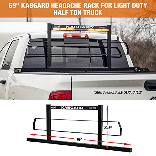 Image of Buyers Products 851255, 69 inch Kabgard Heavy-Duty Steel Pickup Truck Headache Rack, Black, Popular with Ford, Chevy, and Dodge Trucks Above Bed 24 inch, Hardware NOT Included