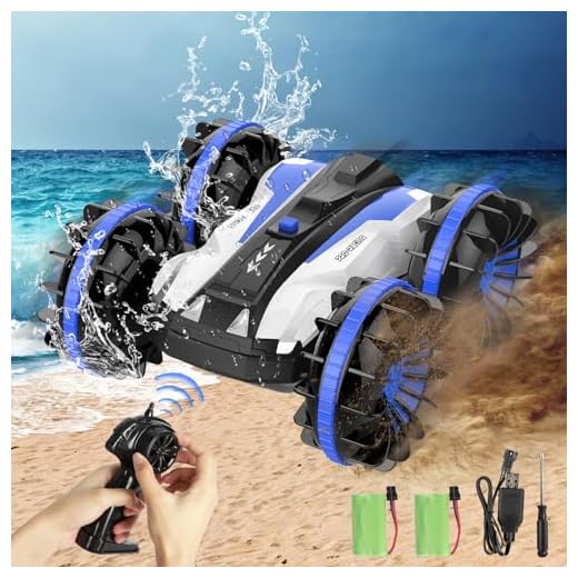 Coche Teledirigido para Niños Anfibio, Impermeable RC Stunt Car All Terrain, Juguetes Niños 3, 4, 5, 6, 7, 8+ Años Infantiles, Regalo de Juguete para Cumpleaños,Navidad, 360° Giratorio 180° Flip