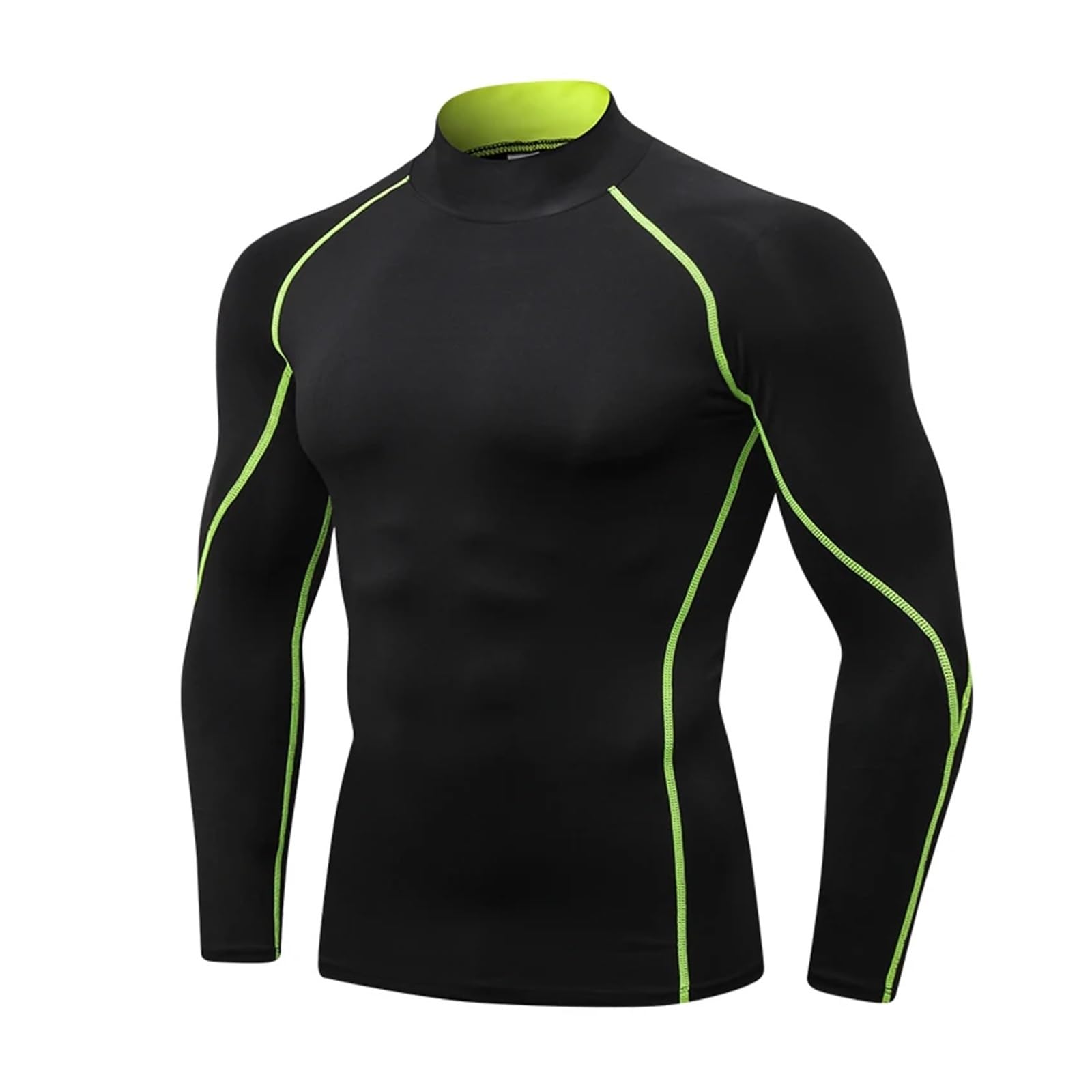 Camisas de compresión Manga Larga con Cuello for Hombre, protección Solar Fresca y Seca, Medias Deportivas, Camisetas for Correr Gimnasio