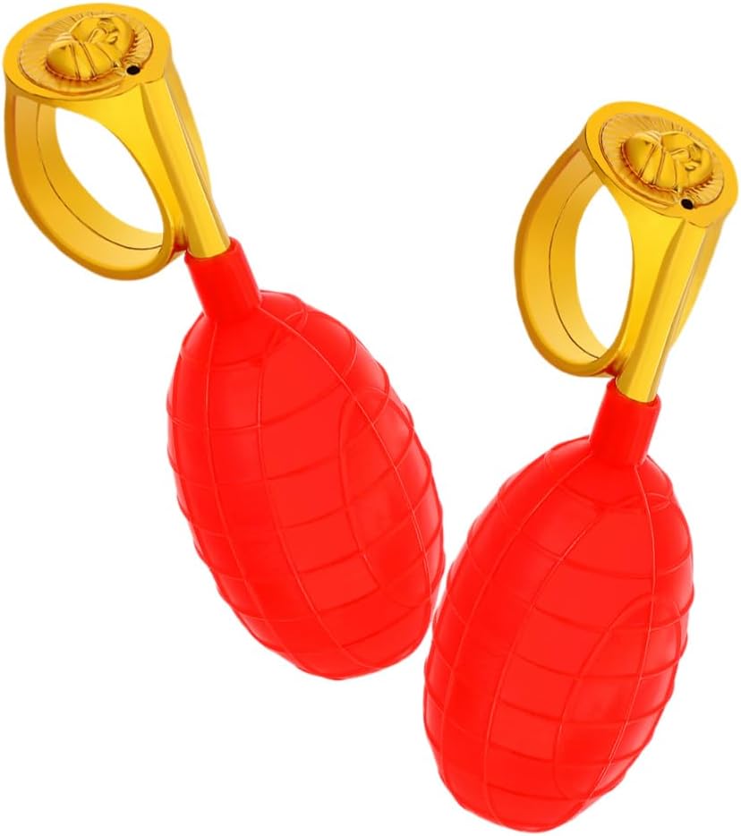 PRETYZOOM 2Pcs Water Squirt Rings Prank Toys for April Fool's Day Party Favor Accessories for Adults Kids Funny Novelty Toy Easy to Use Practical Joke Fun