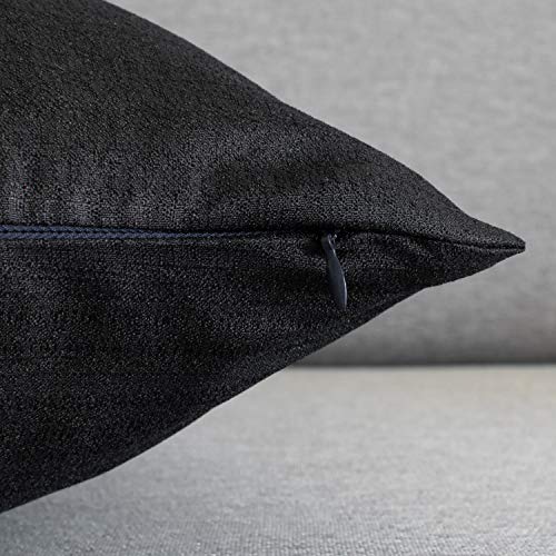 Image of The White Petals Black Throw Pillow Covers for Sofa, Couch & Bed (16x16 inch, Pack of 2)