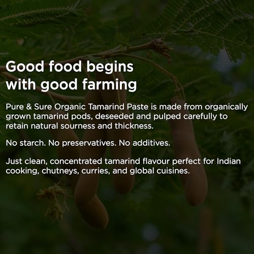 Image of Pure & Sure Organic Tamarind (Imli) Paste 150G | 100% Fresh Imli Chutney | Naturally Processed & Thick | Homemade Taste & Quality for Cooking | No Additives & Chemical