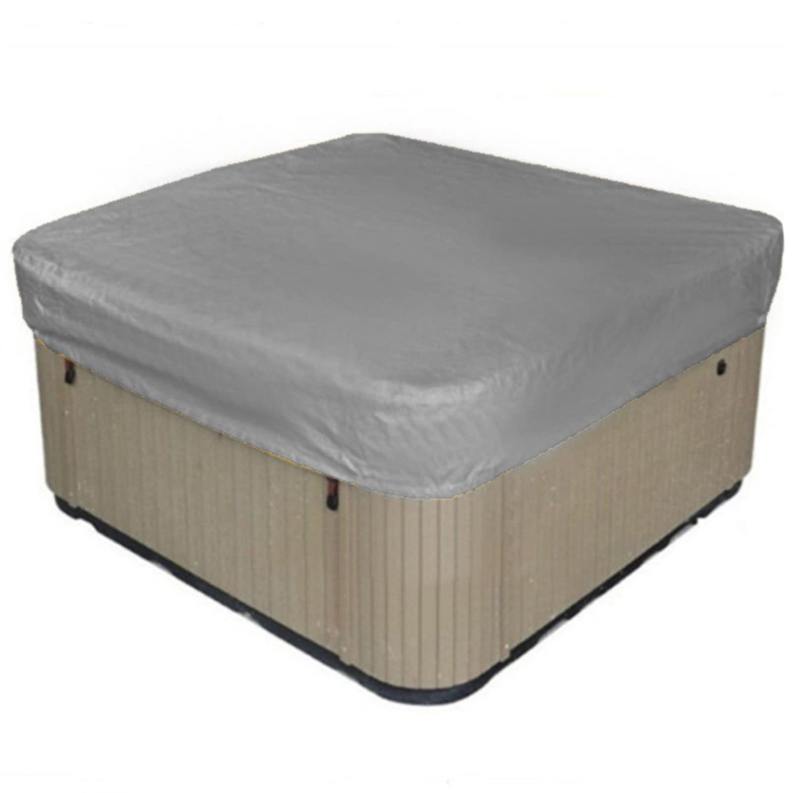 BAGASI Square Hot Tub Cover, Outdoor Hot Tub Cover Waterproof Sunproof Cover SPA Bath Pool Dust Cover, Outdoor Patio Hot Tub Cover Protector,Gray,207 * 207 * 30cm
