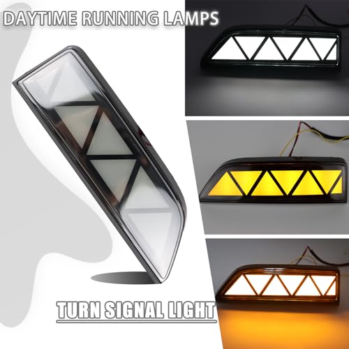 ZDEERAOTO LED Front Fender Side Marker Light DRL Amber Sequential Turn Signal Lamp 2 in 1 Function Feature Kit for Ford Bronco 2021-2024 Pickup OEM Trim Accessories