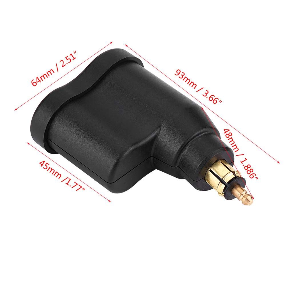 Nikou Caricabatterie per moto Adattatore di alimentazione Accendisigari 12-24V 3.3A Compatibile con spina DIN Hella