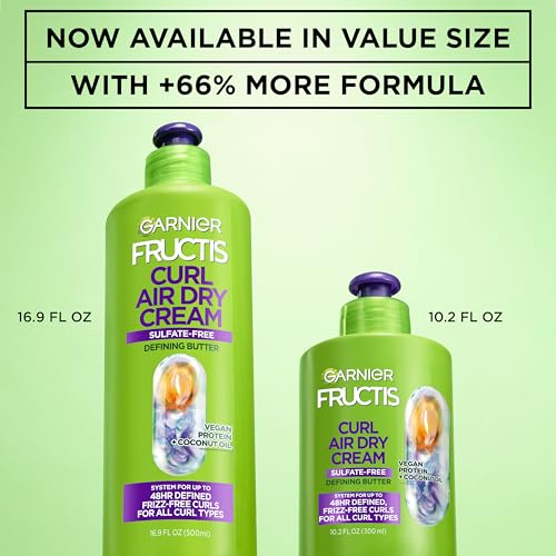 Garnier Fructis Curl Nourish Air Dry Cream Leave In Conditioner, 16.9 Fl Oz - image 3