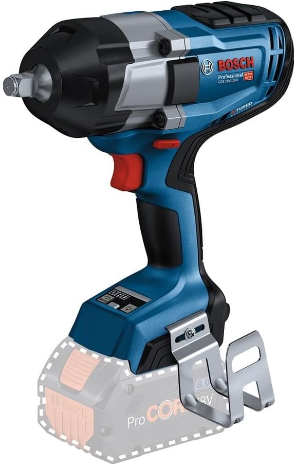 Bosch Professional BITURBO GDS 18V-1000 Cordless Impact Driver (1000 Nm Tightening Torque, 1600 Nm Breakaway Torque, excl. Rechargeable Batteries and Charger, in Carton)