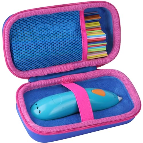 Peyyargo Estojo de Armazenamento Compatível com A Caneta 3Doodler Start+ Essentials (Azul + Rosa)