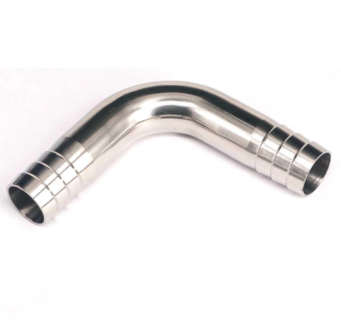 PAKMEZ 1PC Fit Tube I.D 89mm Hose Barbed 304 Stainless Steel 90 Degree Elbow Pipe Fitting