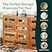 Set of 4 Store and Display Wooden Desktop Organizing Cabinets - Mahogany Wood Display Chest with 4 See-through Drawers Each - 16-Drawer Storage for Work Table, Vanity, Dresser or Kitchen Counter