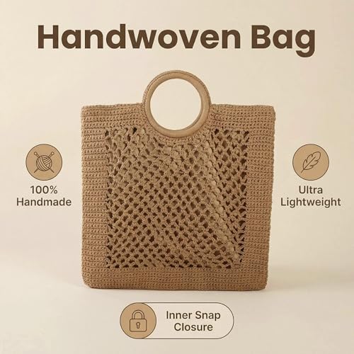 Bolso Tote de Crochet Eiyye para Mujer con Asa Redonda miniatura 5