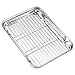 Baking sheets and Rack Set, Zacfton Cookie pan with Nonstick Cooling Rack & Cookie sheets Rectangle Size 9 x 7 x 1 inch,Stainless Steel & Non Toxic & Healthy,Superior Mirror Finish & Easy Clean