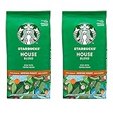Starbucks House Blend Kaffee, 2er Set, Medium Roast, Röstkaffee, Vollmundig mit Toffee-Noten, Gemahlen, 2 x 200 g