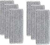Microfiber Cleaning Pads for Wet/Dry Cleaning, Washable Microfiber Mop Replacement Pads Compatible with Microfiber Mops for Floor Cleaning System and Kitchen Home Scrubbing (6, grey)
