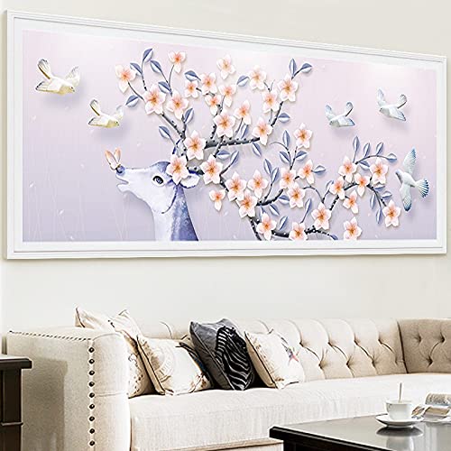 Peinture diamant 5d complet cerf sika point de croix artisanal