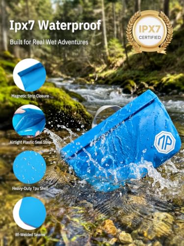 Image of niphean IPX7 Waterproof Fanny Pack, Magnetic One-Hand Closure Dry Bag | Durable Waterproof Bag, for Kayaking, Paddle Boarding, Beach Cruise Essentials, 2.5L /7.5L Phone Pouch Dry Bags for Men Women