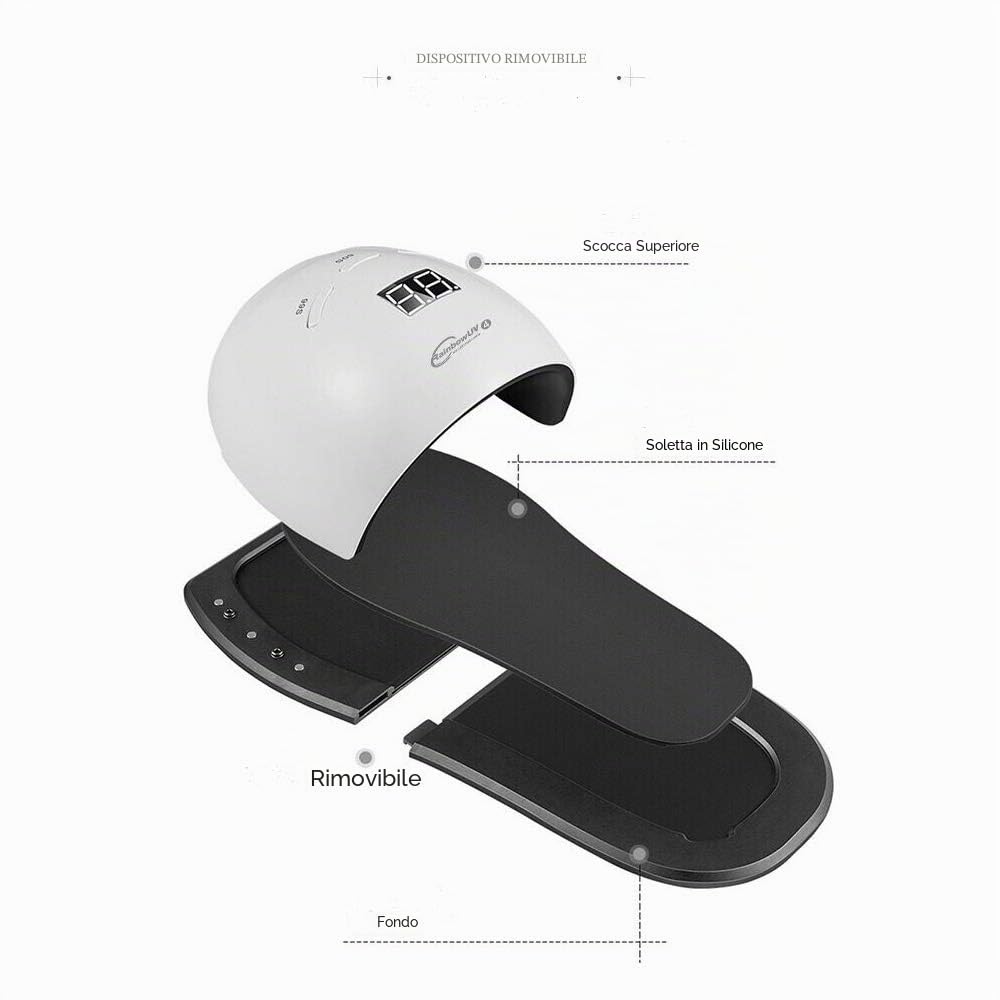 Ruihua - Lampada Professionale per Unghie 2 in 1, UV/LED, 48W, per la cura delle unghie, con sensore automatico e display LCD, per la casa e il salone di manicure