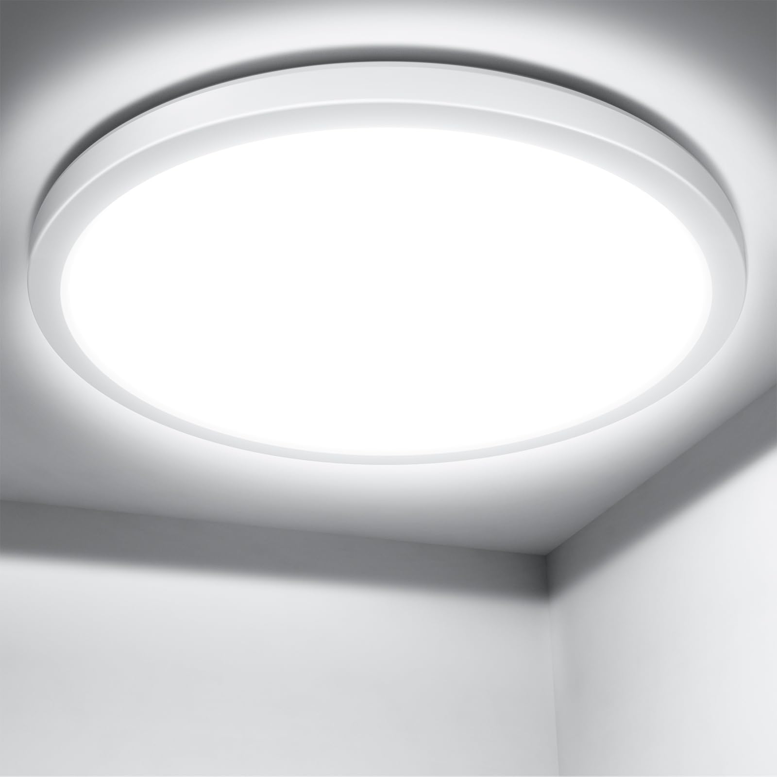 Lepro Daytime White Ceiling Light 18W, 1800Lm 5000K Super Bright Flush Ceiling Bathroom Light, 100W Equivalent, Ip44 Waterproof For Kitchen, Bathroom, Living Room, Bedroom, Hallway, Easy To Install