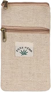 Pure Hemp Crossbody Bag, Mobile Pouch Natural Beige, Small Sling Bag with Zipper Pockets and Rope Strap Price In India