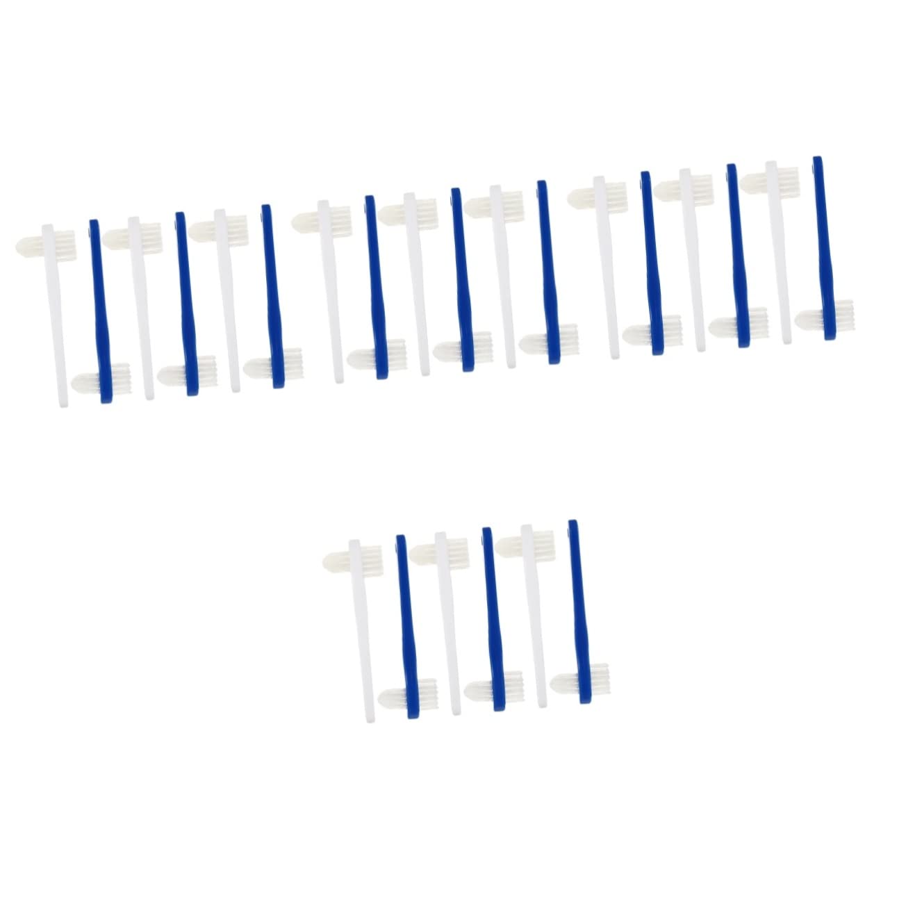 PartyKindom 24pezzi Spazzolino Dentiera Spazzolino Portatile Per Pulizia Denti Falsi Con Doppia Testa Leggero e Ergonomico Per Adulti Facile Da Pulire e Resistente