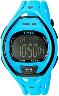Timex Unisex TW5M01900 Ironman Sleek 50 Neon Blue Resin Strap Watch