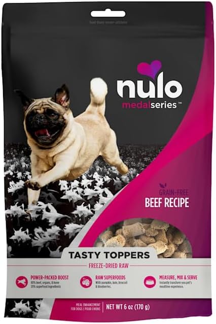 Nulo MedalSeries Tasty Toppers Beef Freeze-Dried Raw Dog Food 6 oz.