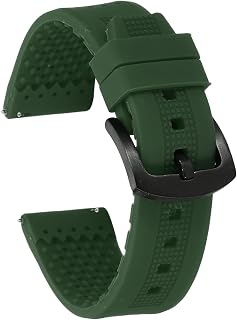 HARFINGTON Silicone Watch Bands Soft Quick Release Rubber Watch Bands with Buckle for Men Women