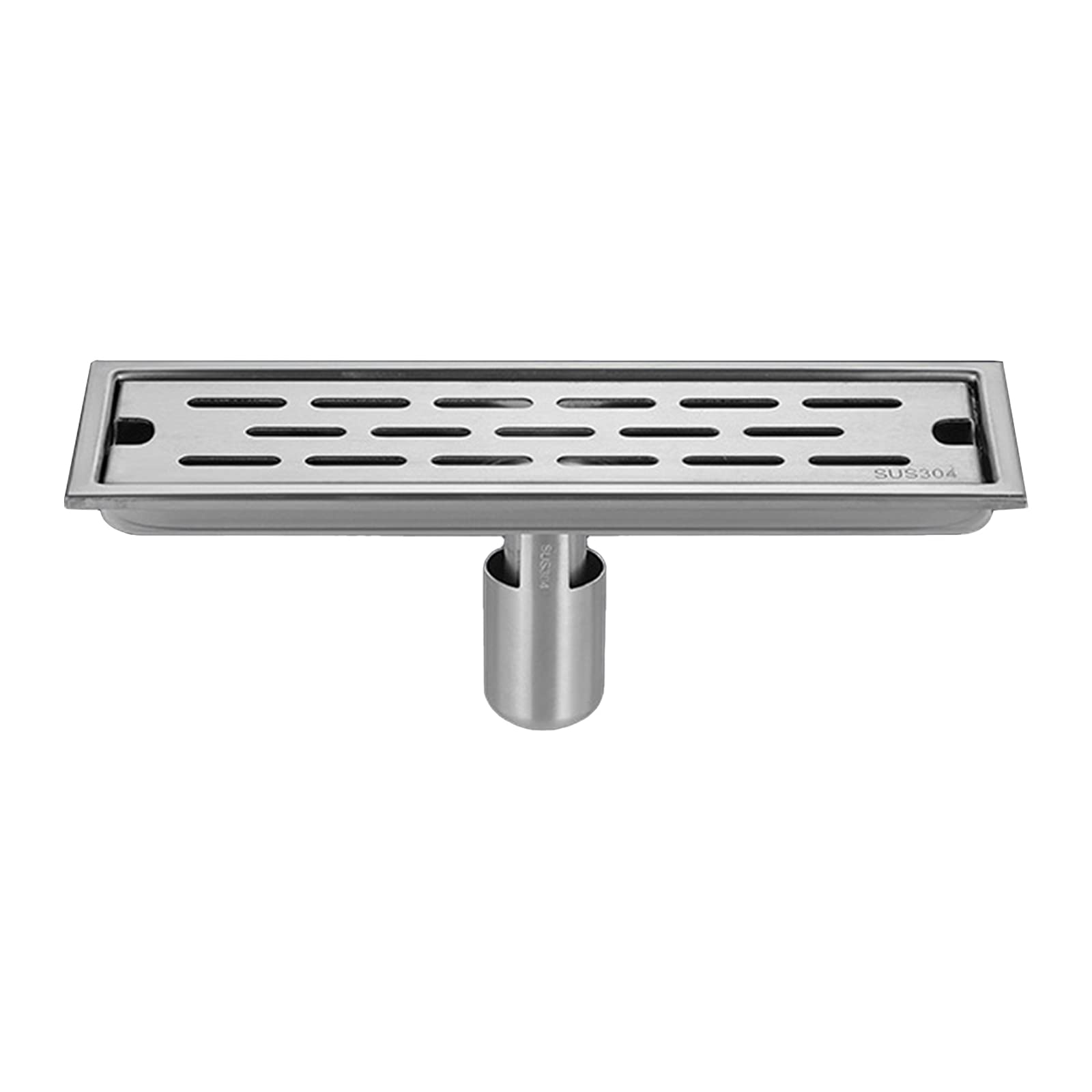 YueStar 12 Inch Rectangle Linear Shower Drain with Removable Strainers -Odor -clogging Hair Stopper Catcher Sink Brushed Strainer Stainless Steel Drain Protectors Bathroom Floor Drainer