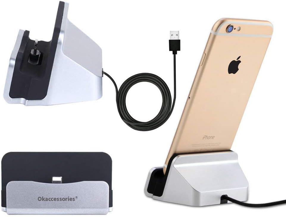 ZUMECA iPhone Charger Dock,Desktop Charger Station,Charging Stand Cradle Lightning Magneti Dock Base Fast Charging for iPhone X 8 7 7 Plus 6 6S Series