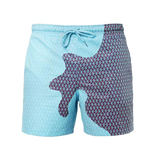 Lichee Men Color Changing Swim Trunks Novelty Quick Dry Temperature Sensitive Beach Board Shorts
