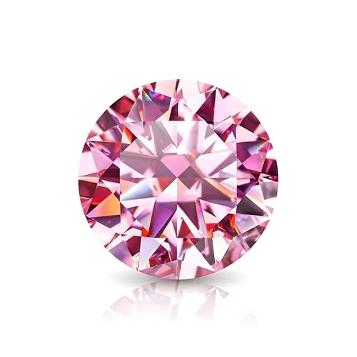MIRFREYR Pink Moissanite Stones with Hearts & Arrows